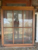 Antiek eiken houten raam, Doe-het-zelf en Bouw, Glas en Ramen, Ophalen, Gevelraam of Ruit, Gebruikt, 120 tot 160 cm
