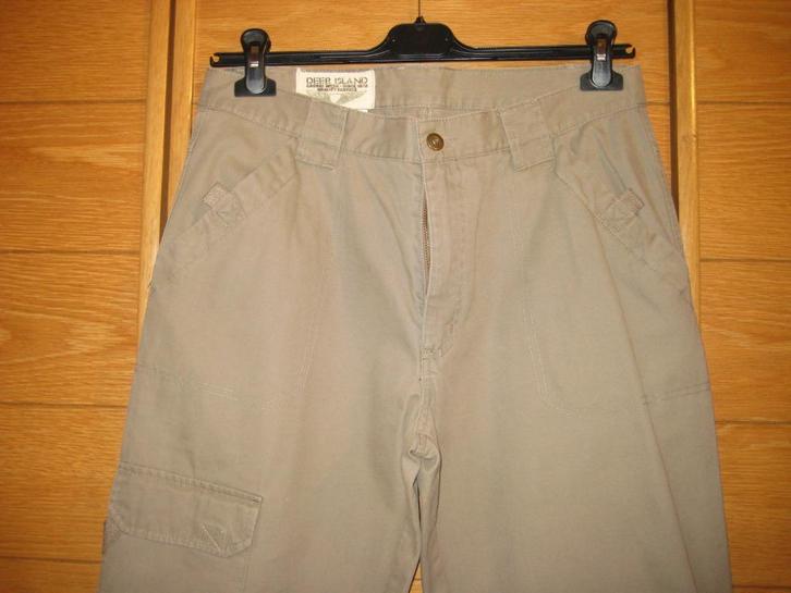 Groengrijze afritsbare herenbroek - maat 34 (medium), Kleding | Heren, Broeken en Pantalons, Zo goed als nieuw, Maat 48/50 (M)