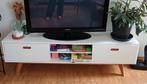 TV meubel wit met houten details, Ophalen, Gebruikt