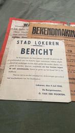 Oude oorlogsaffiche Lokeren 1940, Ophalen of Verzenden
