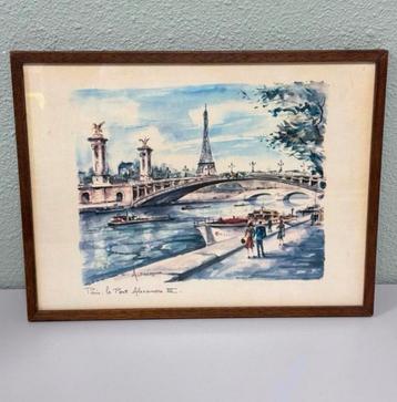 Antiek Schilderij Pont Alexandre III Parijs brug Seine paris beschikbaar voor biedingen