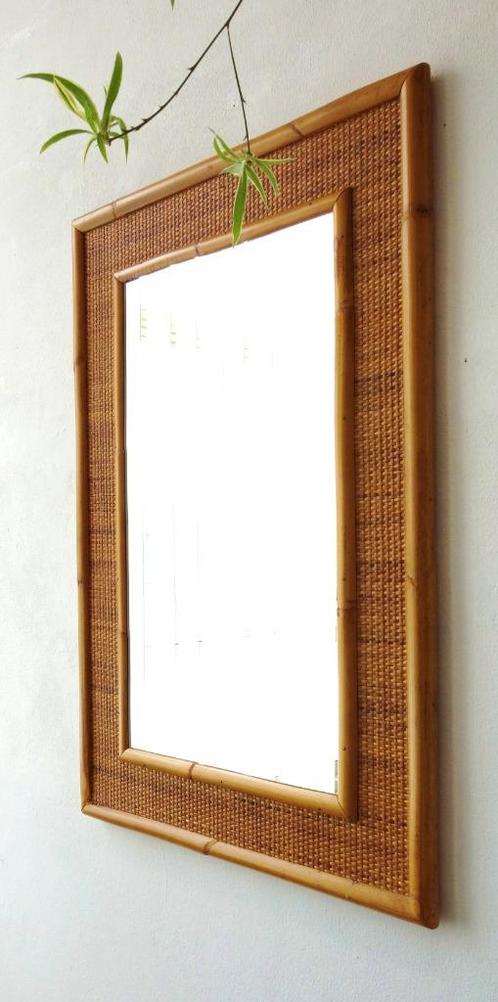 Vintage Dal Vera XL rotan spiegel bamboe wandspiegel 70s, Maison & Meubles, Accessoires pour la Maison | Miroirs, Utilisé, Enlèvement ou Envoi