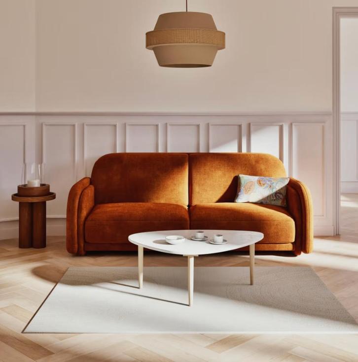 Table basse ovale en marbre blanc & bois de manguier massif, Maison & Meubles, Tables | Tables de salon, Neuf, Enlèvement