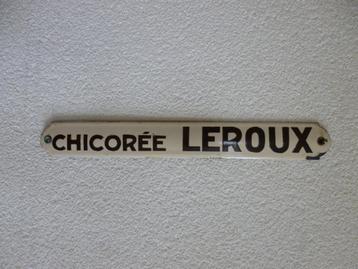 EMAILLE DEURPOST BORDJE"CHICOREE LEROUX"UIT JAREN 30 beschikbaar voor biedingen