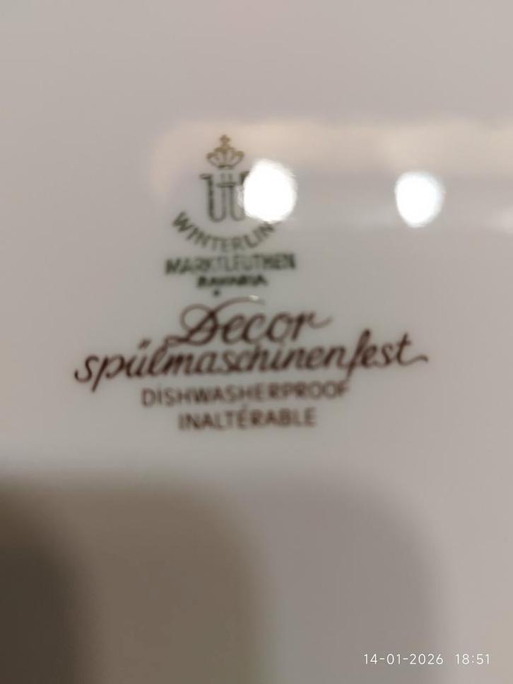 Koffie en eetservies (niet volledig meer) Wit met roos-grijs, Antiek en Kunst, Antiek | Porselein, Ophalen