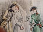 Oude Modeprent " La Revue de la Mode " Hoogte 38 CM/27 CM, Antiek en Kunst, Ophalen of Verzenden