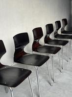 Vintage hout + chroom Pagholz stoelen, set van 6, Ophalen, Hout
