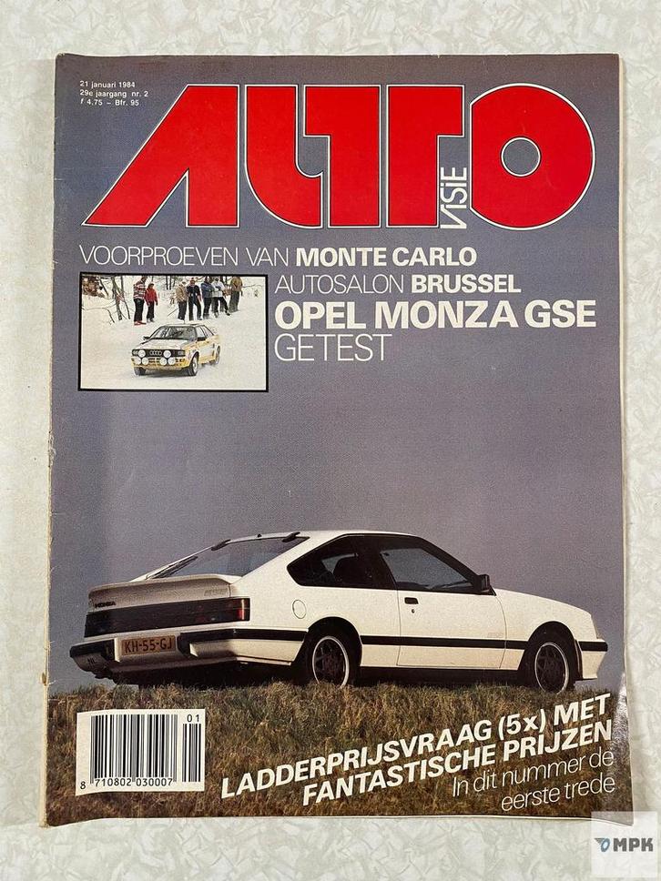 Autovisie Magazine 1984 #2 Opel Monza GSE Monte Carlo, Boeken, Auto's | Folders en Tijdschriften, Gelezen, Ophalen of Verzenden
