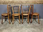 4 webbing bentwood stoelen Thonet 98 stijl Vintage brocante, Huis en Inrichting, Stoelen, Ophalen, Riet of Rotan, Gebruikt, Bruin