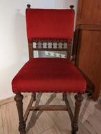 stoelen (6 stuks) - rood veloers - antieke kasteelstoelen, Huis en Inrichting, Stoelen, Vijf, Zes of meer stoelen, Gebruikt, Hout