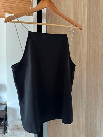 Zwarte Glanzende Top van H&M – Maat L (Nooit Gedragen) beschikbaar voor biedingen