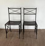 2 x super stevige stoel metaal smeedijzer bronskleur, Huis en Inrichting, Ophalen, Twee, Overige kleuren, Zo goed als nieuw