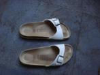 Gratis verzenden luxe witte leren birkenstock slippers 36, Kleding | Dames, Slippers, Wit, Zo goed als nieuw, Birkenstock