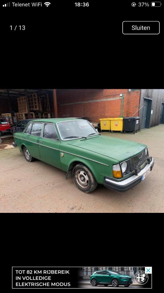 Volvo 244 van '78, Auto's, Volvo, Particulier, Trekhaak, Benzine, Berline, 5 deurs, Handgeschakeld, Groen, Zwart, Leder en Stof