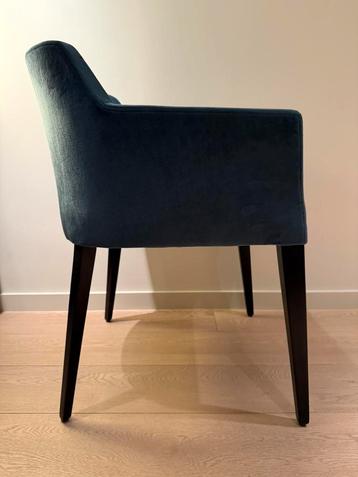 6 Stoelen merk Abitare in blauw velvet beschikbaar voor biedingen