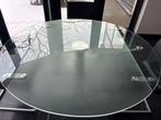 tafel glas 130cm, Huis en Inrichting, Tafels | Eettafels, Ophalen, Gebruikt, Rond, Glas