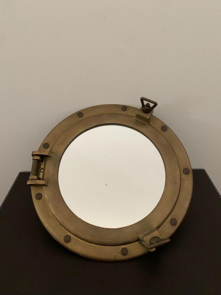 Vintage Hublot spiegel, Antiek en Kunst, Antiek | Spiegels, Rond, Ophalen of Verzenden