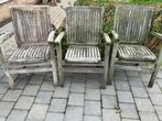 3 buitenstoelen, Ophalen, Gebruikt, Stapelbaar