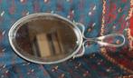 Handspiegel, afgeschuind glas, art-deco metalen frame .., Ophalen of Verzenden, Ovaal, Minder dan 50 cm, Minder dan 100 cm