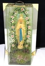 Heilige Maagd Maria Beeld in glazen vitrine vintage😍🙏🤗💑✨, Antiek en Kunst, Ophalen of Verzenden