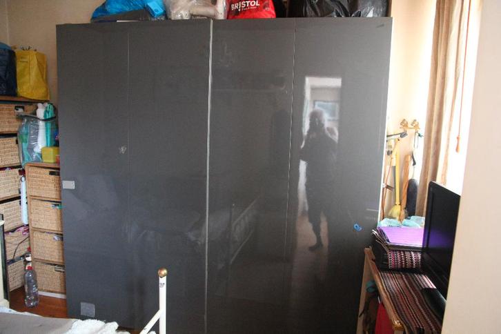 Kleerkast, Huis en Inrichting, Kasten | Kleerkasten, Gebruikt, 200 cm of meer, 200 cm of meer, 50 tot 75 cm, Met lade(s), Met deur(en)