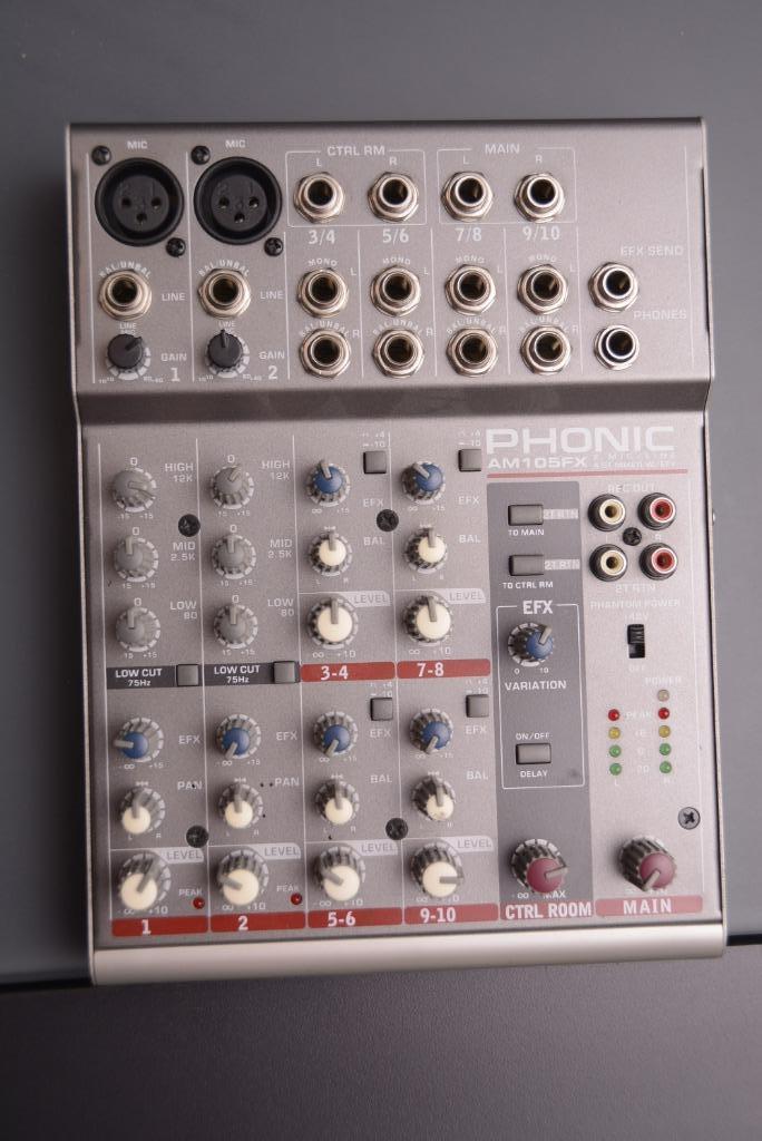PHONIC AM 105 FX - Compact Mengpaneel met Effecten, Muziek en Instrumenten, Mengpanelen, Zo goed als nieuw, Minder dan 5 kanalen