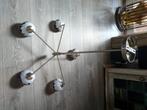 STIJLVOLLE LUCHTER met verstelbare lampen met led-verlichtin, Ophalen, Zo goed als nieuw, Glas
