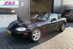 Mazda MX-5 1.6i dealer onderhouden, lage km stand, Auto's, Zwart, Cabriolet, Zwart, Bedrijf