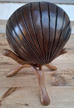 Zware grote houten schelp op standaard, Ophalen of Verzenden