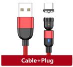 540⁰ Magnetische Oplaad Kabel voor USB-C, USB-Micro of IOS, Telecommunicatie, Mobiele telefoons | Toebehoren en Onderdelen, Nieuw