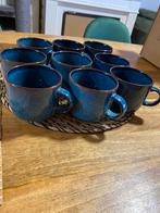 KOFFIETASSEN SET BLAUW 9 STUKS, Huis en Inrichting, Keuken | Servies, Ophalen, Zo goed als nieuw