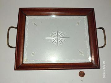 VINTAGE prachtig glazen dienblad beschikbaar voor biedingen