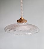 Art Deco hanglamp van transparant glas, 1930, Antiek en Kunst, Ophalen of Verzenden