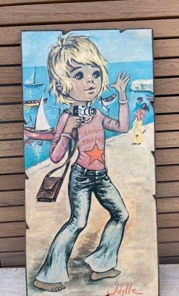 1 vintage Jolylle kunstpaneel, Antiek en Kunst, Kunst | Overige Kunst, Ophalen of Verzenden