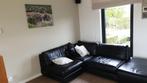 zwart lederen hoeksalon Natuzzi, Huis en Inrichting, Ophalen, Gebruikt, Leer