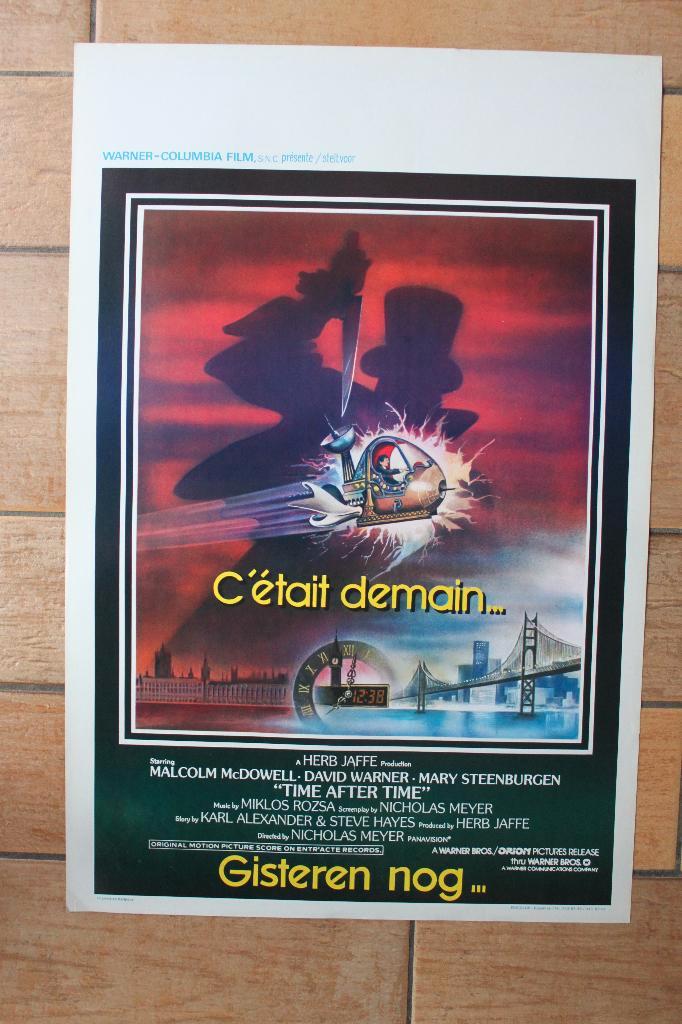 filmaffiche Time After Time Malcom McDowell filmposter, Collections, Posters & Affiches, Comme neuf, Cinéma et TV, A1 jusqu'à A3