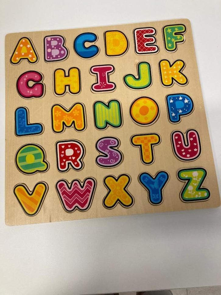 Houten puzzel - het alfabet, Kinderen en Baby's, Speelgoed | Kinderpuzzels, Zo goed als nieuw, 6 jaar of ouder, 10 tot 50 stukjes