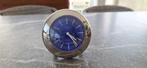 Klok Europa Uhren chrome clock met blauwe, Ophalen of Verzenden