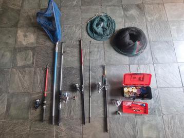 Complete set visspullen – hengels, molens, netten, tacklebox beschikbaar voor biedingen