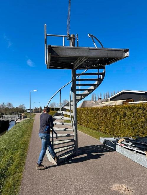 Gegalvaniseerde wenteltrap bordestrap steektrap trappen, Doe-het-zelf en Bouw, Ladders en Trappen, Ophalen of Verzenden
