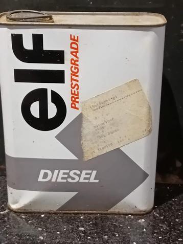Vintage olieblik Elf beschikbaar voor biedingen