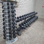 Eleiko Valcano Polyurethaan Dumbells Set 1 kilo tot 36 kilo, Sport en Fitness, Fitnessmaterialen, Ophalen, Zo goed als nieuw, Benen