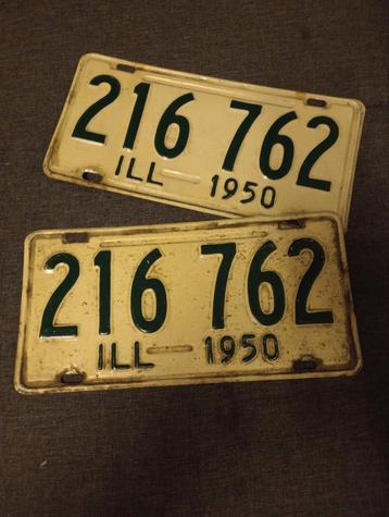 USA Illinois nr platen paar  beschikbaar voor biedingen