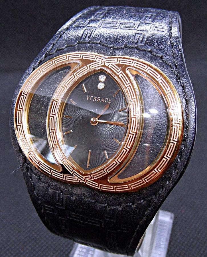 Versace Eclissi 74Q - Gold Plated with Diamonds - Women, Handtassen en Accessoires, Horloges | Dames, Gebruikt, Polshorloge, Overige merken