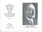 Herdenkingsprent Jeroom Leuridan, Oostvleteren 29/6/1974, Verzamelen, Ophalen of Verzenden, Rouwkaart