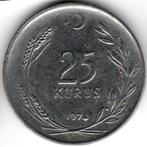 Turkije : 25 Kurus 1974  KM#892.3  Ref 14372, Postzegels en Munten, Ophalen of Verzenden, Losse munt, Overige landen