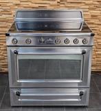 🔥Luxe fornuis smeg 90 cm rvs 5 zones 1 oven INDUCTIE, 60 cm of meer, 5 kookzones of meer, Vrijstaand, Inductie