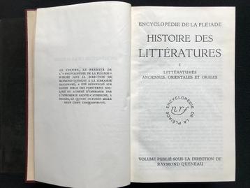 Histoire des littératures T1 - La Pléiade beschikbaar voor biedingen