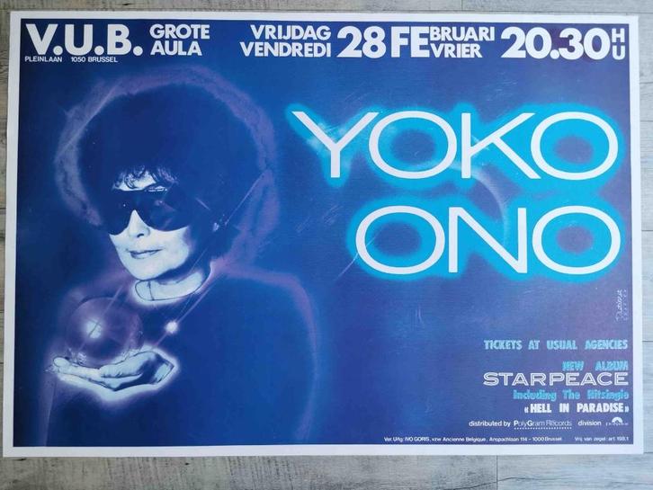 YOKO ONO - ORIGINELE POSTER - 70/100 CM, Verzamelen, Posters, Zo goed als nieuw, Muziek, Deurposter of groter, Rechthoekig Liggend