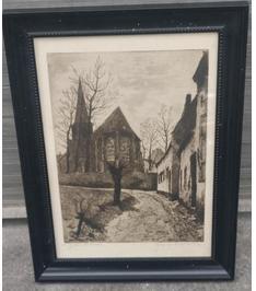 Gravure l église Saint servais signe Maurice Émile blieck, Antiquités & Art, Art | Eaux-fortes & Gravures, Enlèvement ou Envoi